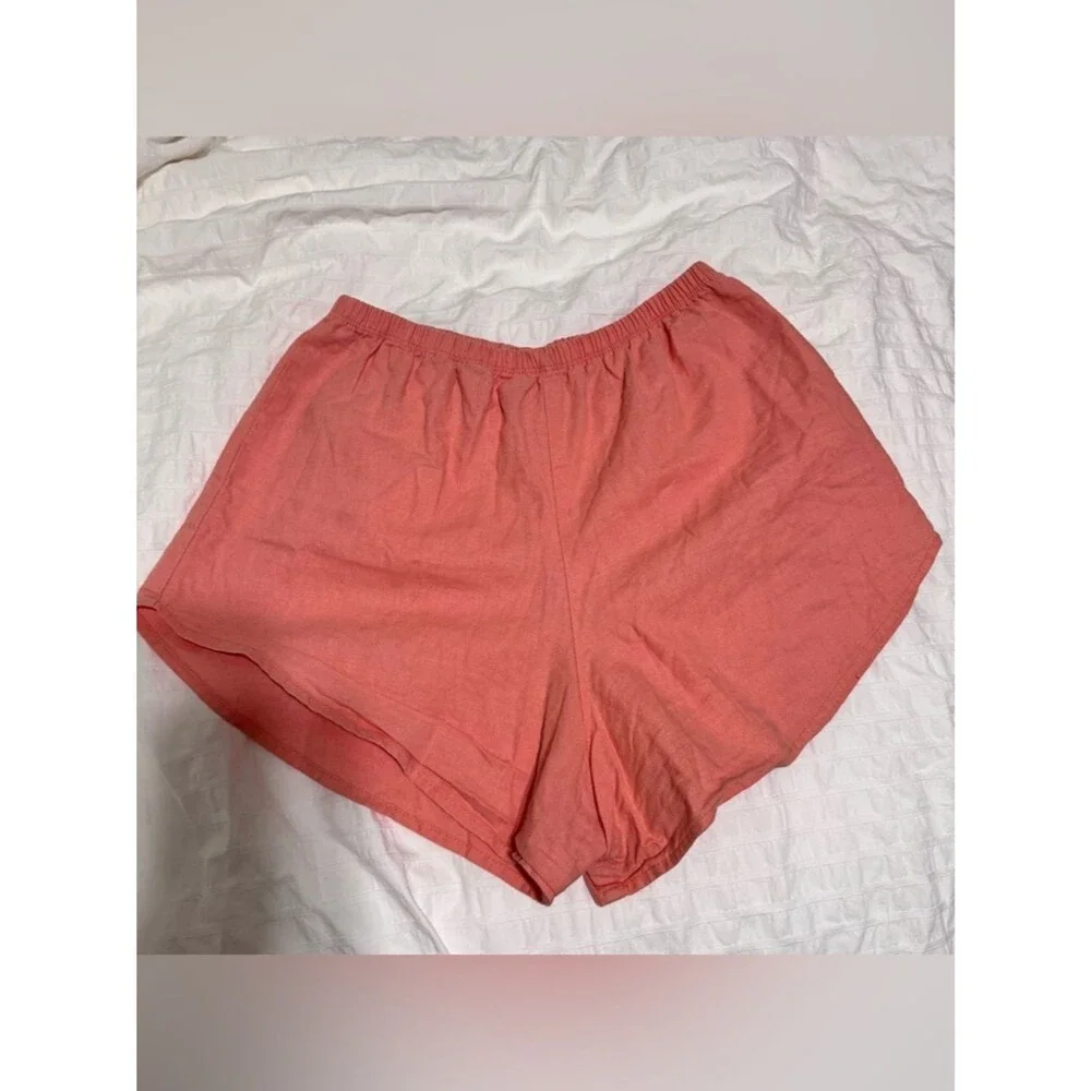 Lisa Says Gah Capri Linen Shorts Mango Light Orange Linen Cotton Blend